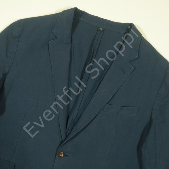 J Crew Ludlow Slim Unstructured Blazer Mens 46R Blue Mcnutt Cotton Linen Jacket - Picture 1 of 9